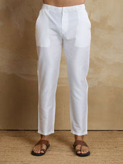 Floral Yoke Design Mandarin Collar Thread Work Straight Kurta With Trousers