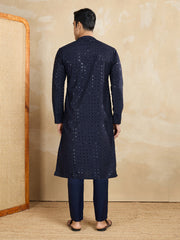 Men Ethnic Motifs Embroidered Regular Thread Work Kurta with Trousers