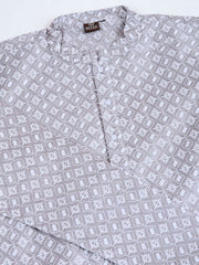 Ethnic Motifs Embroidered Mandarin Collar Thread Work Straight Kurta With Trousers
