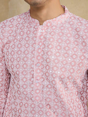 Men Ethnic Motifs Embroidered Thread Work Kurta