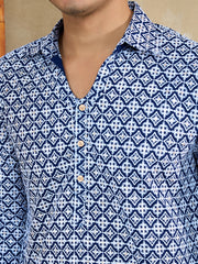 Men Ethnic Motifs Embroidered Regular Chikankari Kurta with Trousers