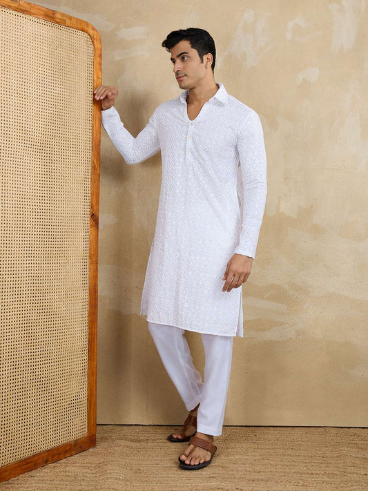 Men Ethnic Motifs Embroidered Kurta with Trousers