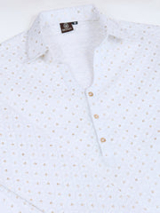 Floral Embroidered Chikankari Shirt Collar Straight Kurta With Trousers
