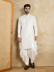 Men Floral Embroidered Kurta with Dhoti Pant