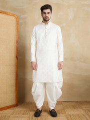 Men Floral Embroidered Kurta with Dhoti Pant