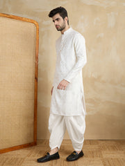 Men Floral Embroidered Kurta with Dhoti Pant