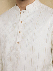 Men Floral Embroidered Kurta with Dhoti Pant