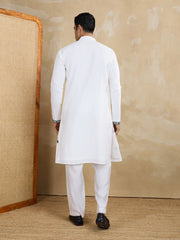 Men Solid Embroidered Kurta with Trousers