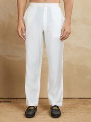 Men Solid Embroidered Kurta with Trousers