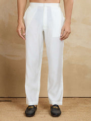 Men Solid Embroidered Kurta with Trousers