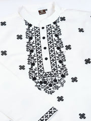 Men Solid Embroidered Kurta with Trousers