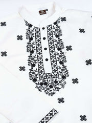 Men Solid Embroidered Kurta with Trousers