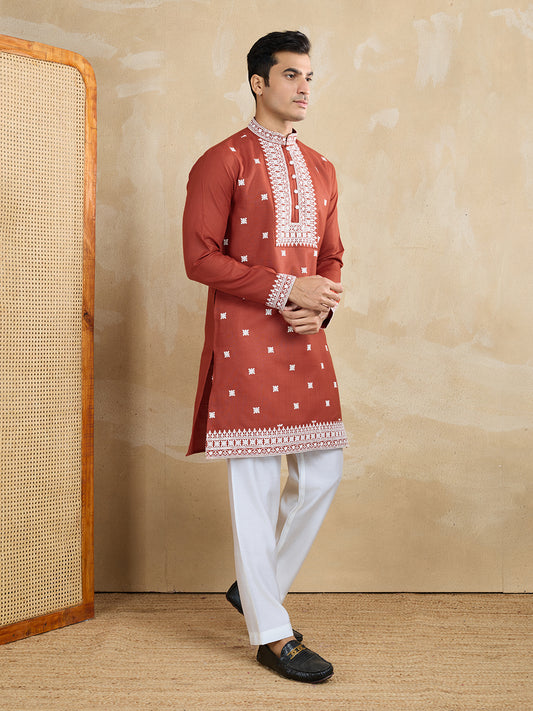 Men Ethnic Motifs Embroidered Kurta with Trousers