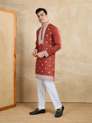 Men Ethnic Motifs Embroidered Kurta with Trousers
