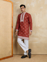 Men Ethnic Motifs Embroidered Kurta with Trousers