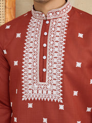 Men Ethnic Motifs Embroidered Kurta with Trousers