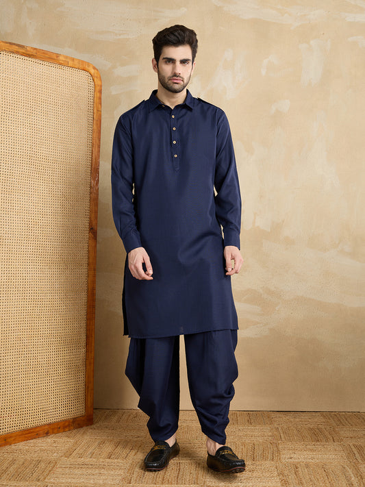 Men Solid Kurta with Dhoti Pants