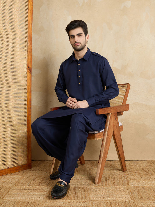 Men Solid Kurta with Dhoti Pants
