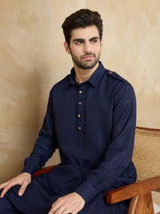 Men Solid Kurta with Dhoti Pants