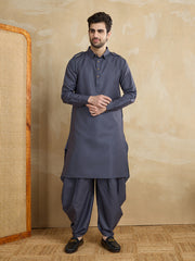 Men Solid Kurta with Dhoti Pants