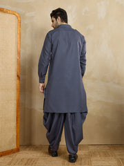 Men Solid Kurta with Dhoti Pants