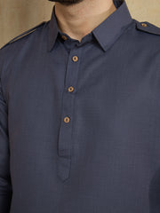 Men Solid Kurta with Dhoti Pants