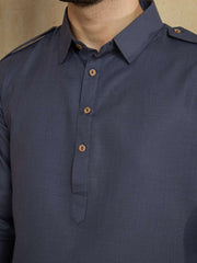 Men Solid Kurta with Dhoti Pants