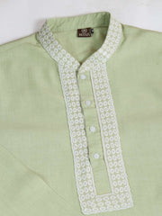 Men Solid Embroidered Kurta with Dhoti Pants
