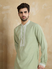 Men Solid Embroidered Kurta with Dhoti Pants