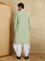 Men Solid Embroidered Kurta with Dhoti Pants