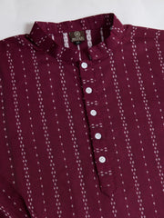 Men Woven Design Kurta with Dhoti Pants