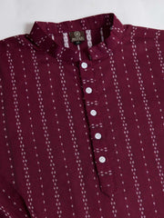 Men Woven Design Kurta with Dhoti Pants