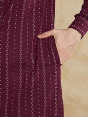 Men Woven Design Kurta with Dhoti Pants