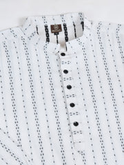 Men Striped Printed Kurta with Dhoti Pant