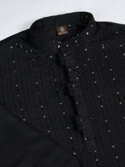 Men Solid Embroidered Kurta with Dhoti Pants