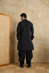 Men Solid Embroidered Kurta with Dhoti Pants