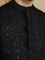 Men Solid Embroidered Kurta with Dhoti Pants