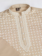 Men Geometric Embroidered Kurta with Trousers