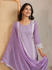 Women Ethnic Motifs Embroidered Regular Thread Work Kurta with Trousers & Dupatta