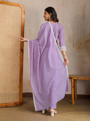 Women Ethnic Motifs Embroidered Regular Thread Work Kurta with Trousers & Dupatta