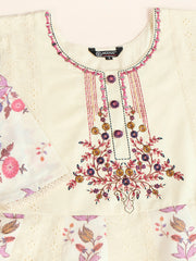 Women Floral Embroidered Regular Thread Work Kurta with Trousers & With Dupatta