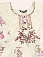 Women Floral Embroidered Regular Thread Work Kurta with Trousers & With Dupatta
