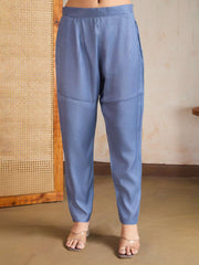 Ethnic Motifs Printed Round Neck Mirror Work Kurta With Trousers & Dupatta