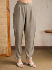 Ethnic Motifs Embroidered Notch Neck Thread Work Kurta With Trousers & Dupatta