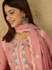 Women Floral Thread and Sequinned Embroidered Kurta & Trouser with Dupatta