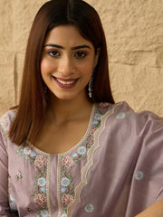 Women Floral Thread and Sequinned Embroidered Kurta & Trouser with Dupatta