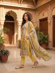 Women Ethnic Motifs Printed Regular Sequinned Kurta with Trousers & With Dupatta