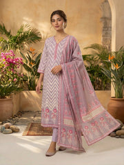 Women Floral Printed and Hand Embroider Kurta & Trouser with Dupatta