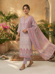 Women Floral Printed and Hand Embroider Kurta & Trouser with Dupatta