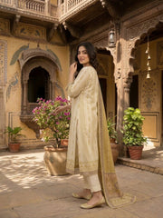 Women Ethnic Motifs Printed and Thread Embroidered Kurta & Trouser with Dupatta